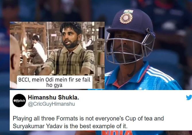 "Biggest fraud in ODI cricket "- Fans fume as Suryakumar Yadav throws away yet another start in 3rd ODI vs West Indies