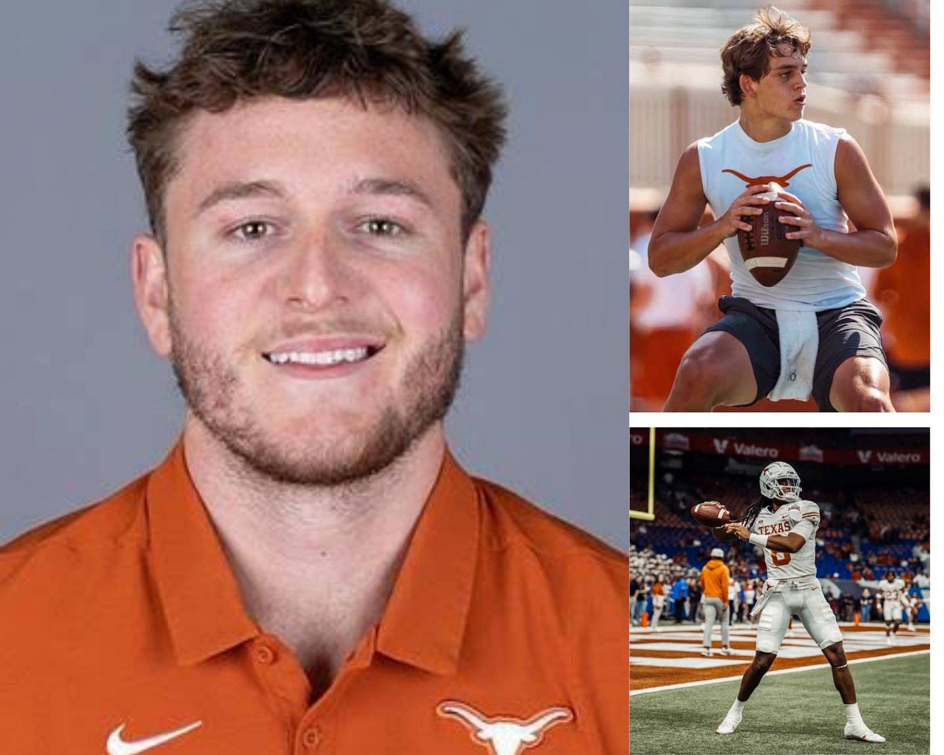 Texas Longhorns quarterbacks, Quinn Ewers, Arch Manning, and Maalik Murphy 