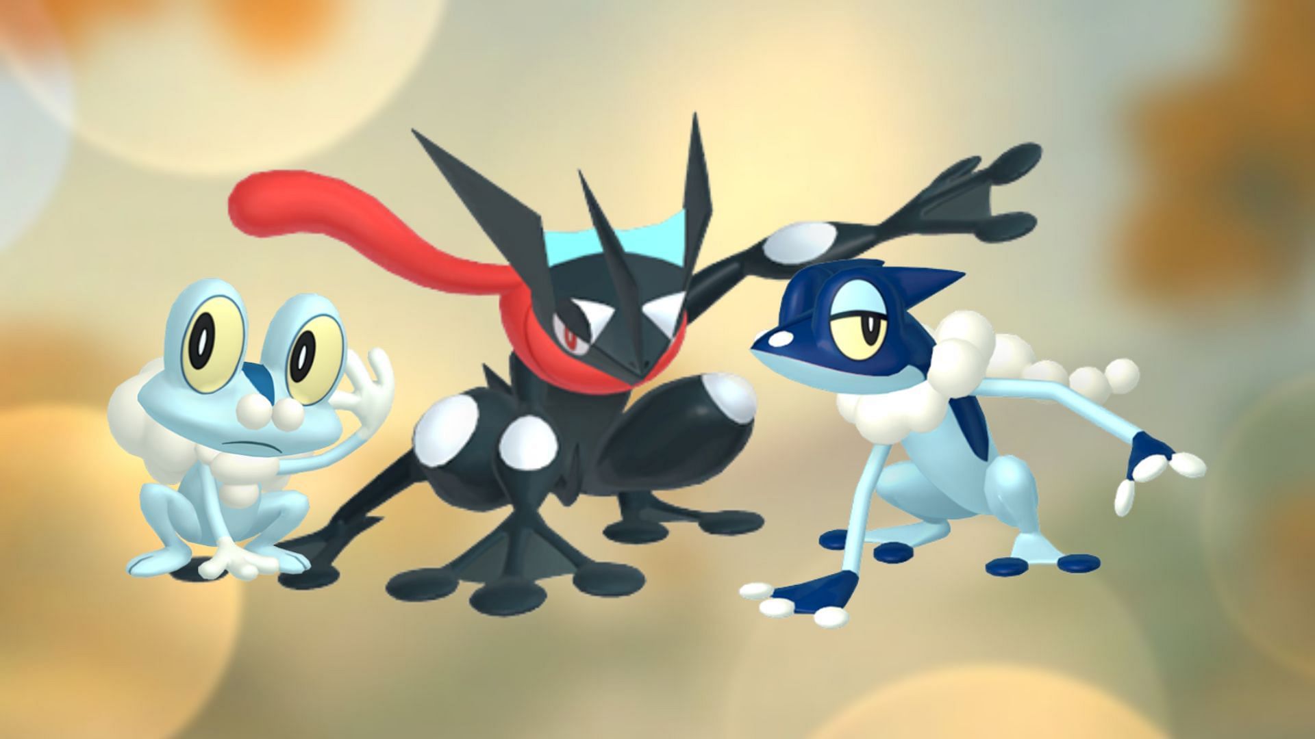 Shiny Froakie, shiny Frogadier, and shiny Greninja (Image via Sportskeeda)