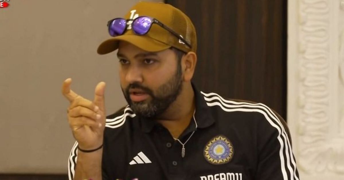 Rohit Sharma during the Asia Cup squad announcement press conference (P.C.:X)