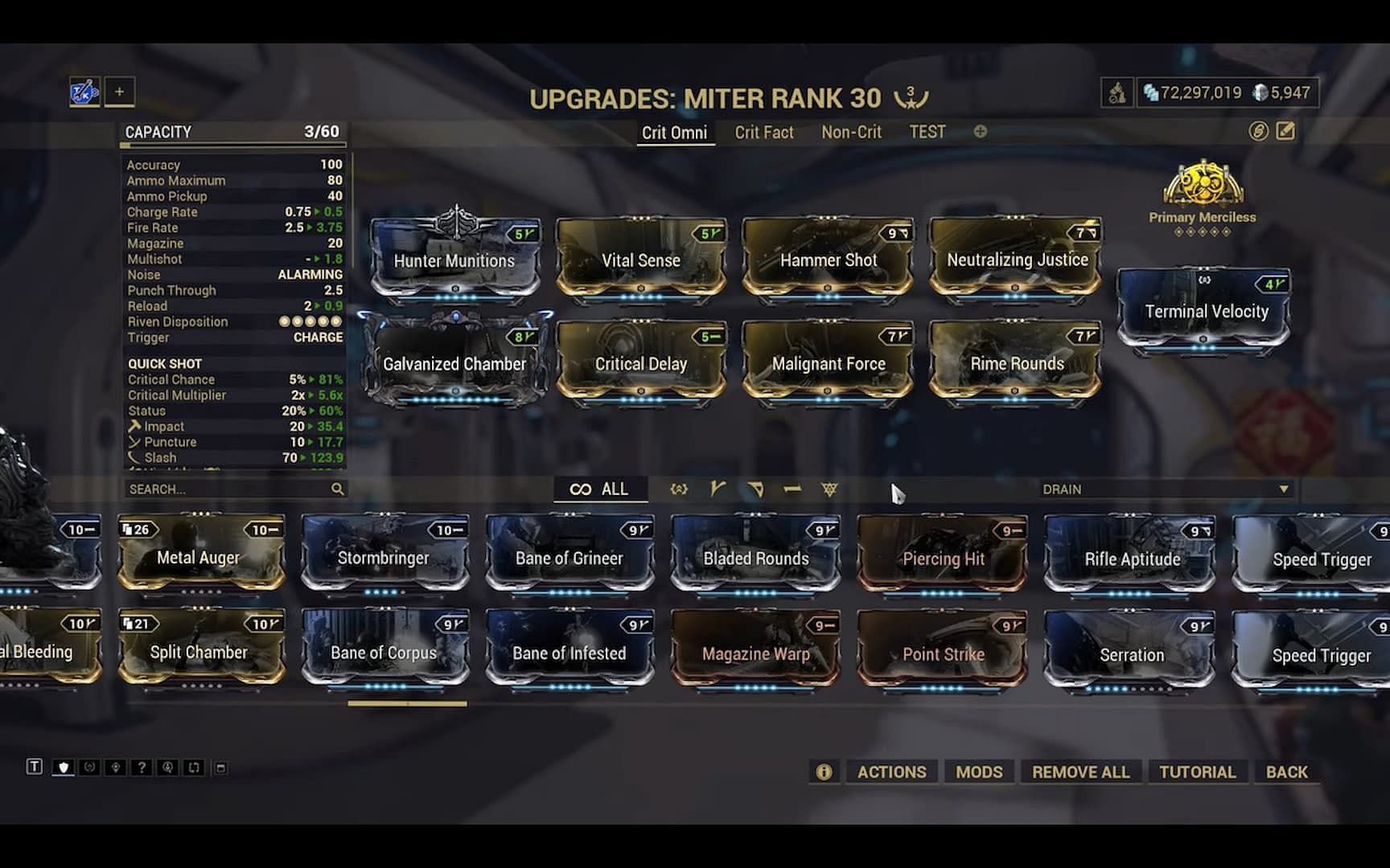 Incarnon Miter build with Neutralizing Justice for Nullifier bubbles (Image via Digital Extremes)