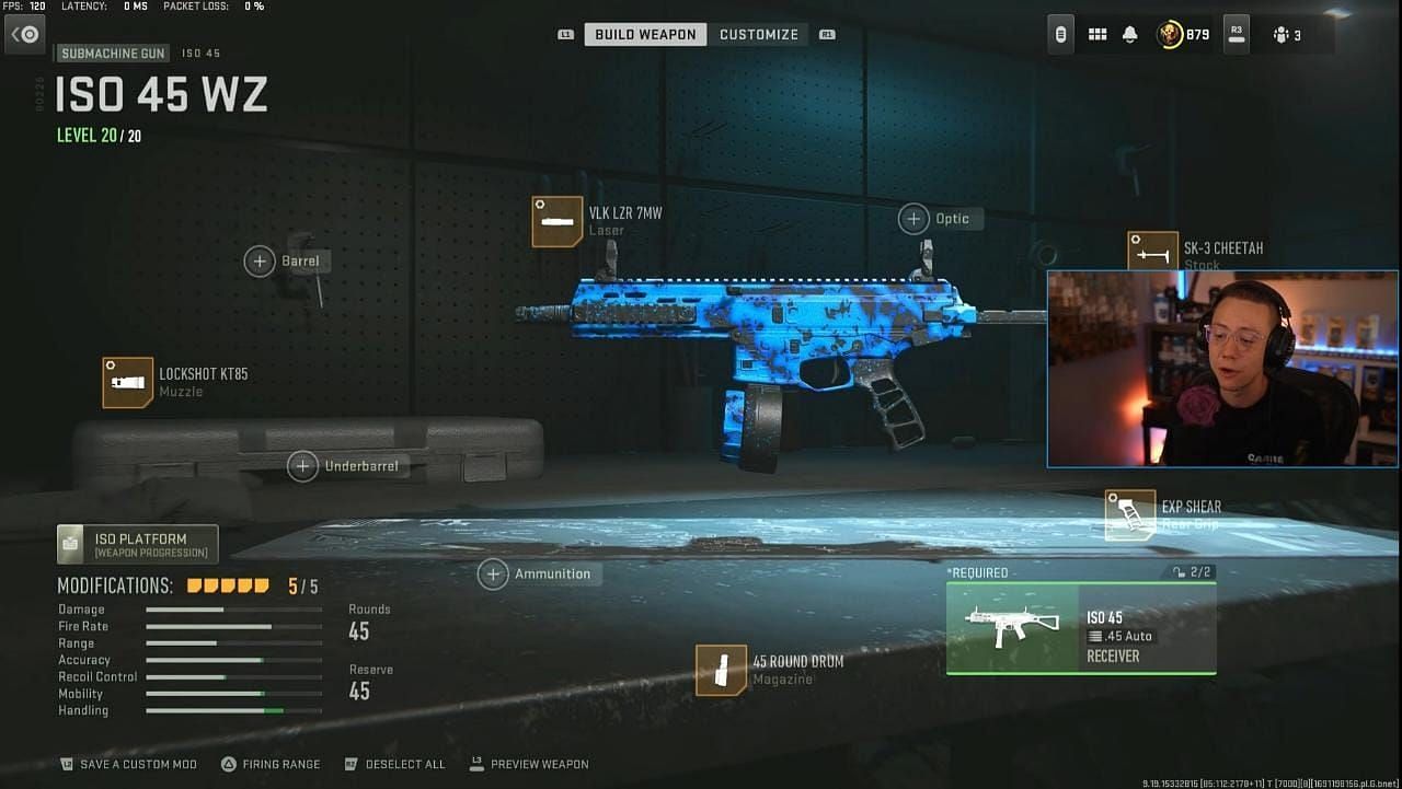 ISO 45 loadout in Warzone 2 (Image via Activision and YouTube/WhosImmortal)