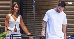 Lionel Messi and Antonela Roccuzzo spotted in happy mood as they leave Inter Miami stadium with kids in matching outfits