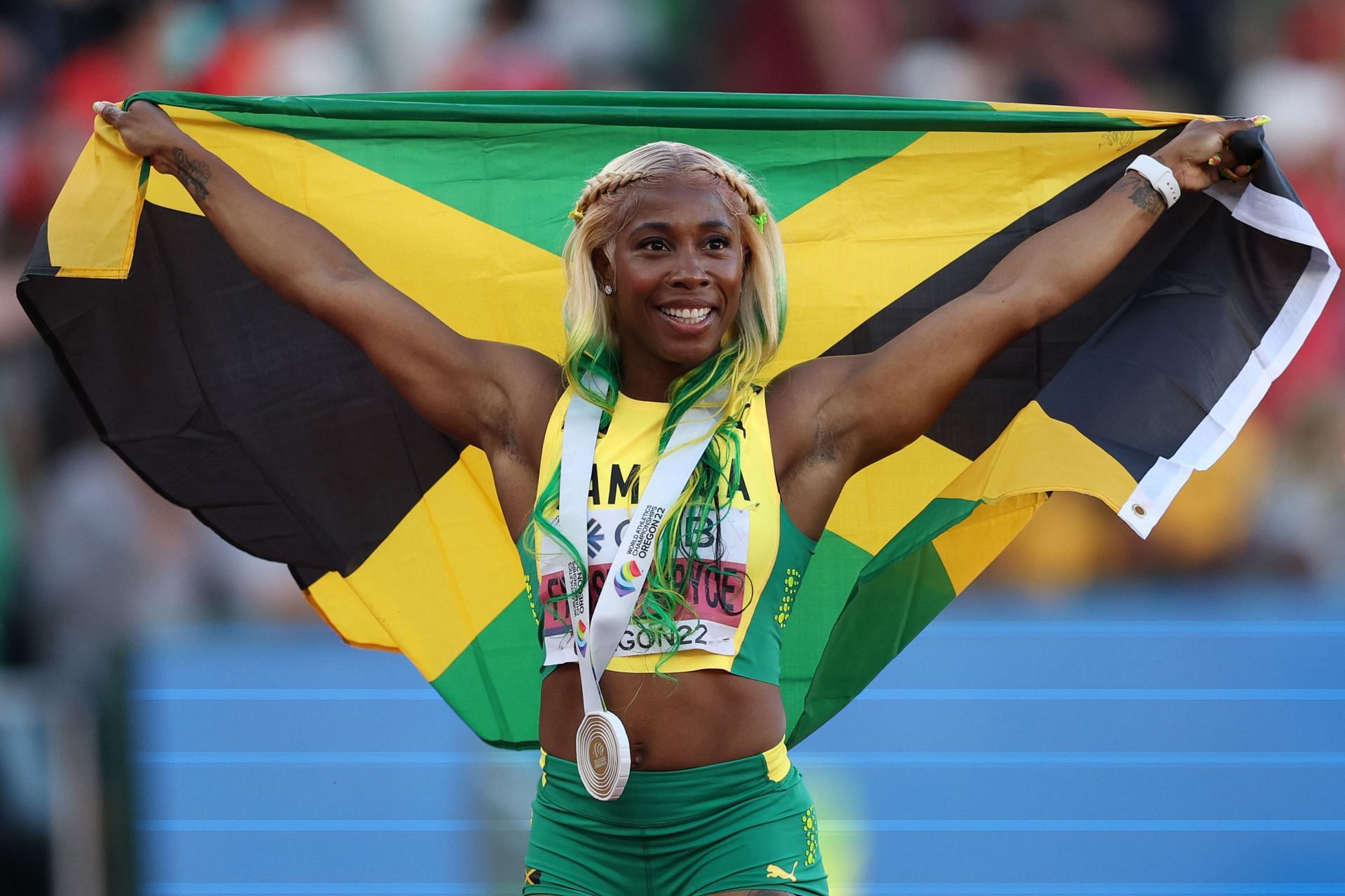 Shelly-Ann Fraser-Pryce at World Athletics Championships Oregon22 - Day Three