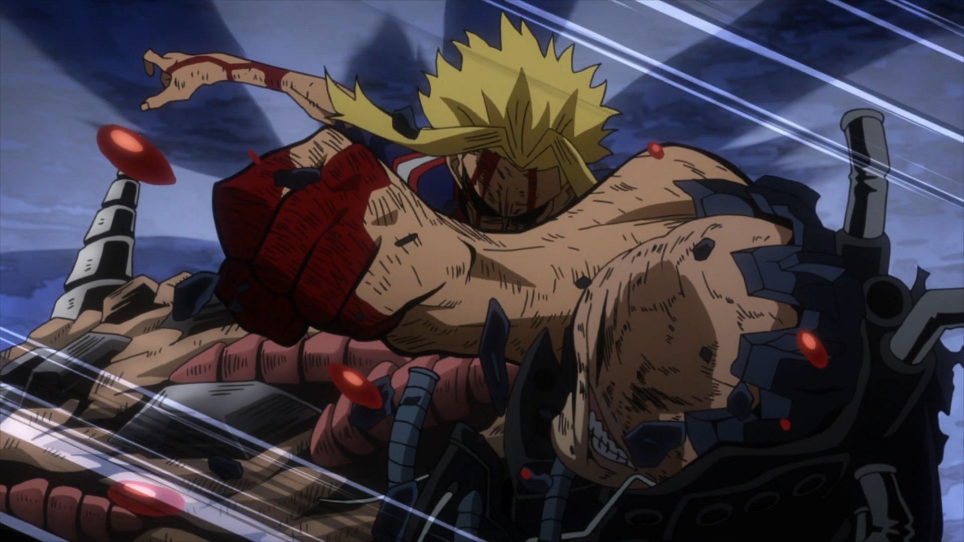 My Hero Academia chapter 397: All Might on the backfoot as All For One continues his assault (Image via Studio bones)