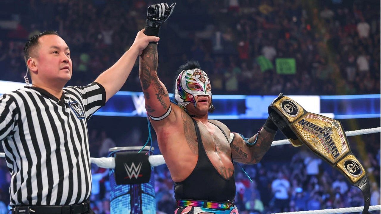 Rey Mysterio defeated Austin Theory for the US title