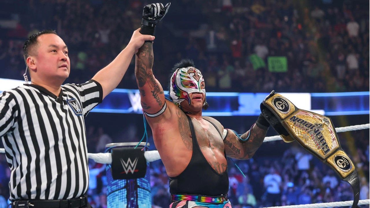 Rey Mysterio defeated Austin Theory for the US title