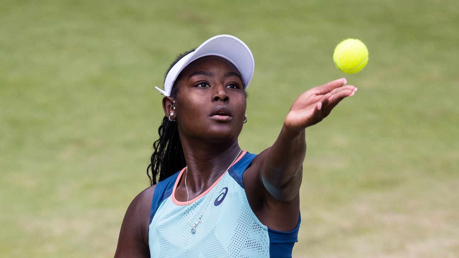 Alycia Parks prepares to hit her first serve