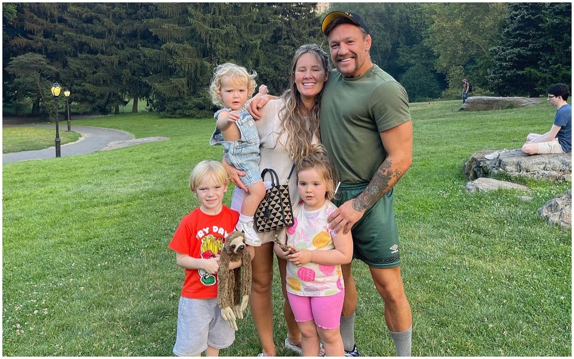 Conor McGregor with his partner Dee Devlin and children