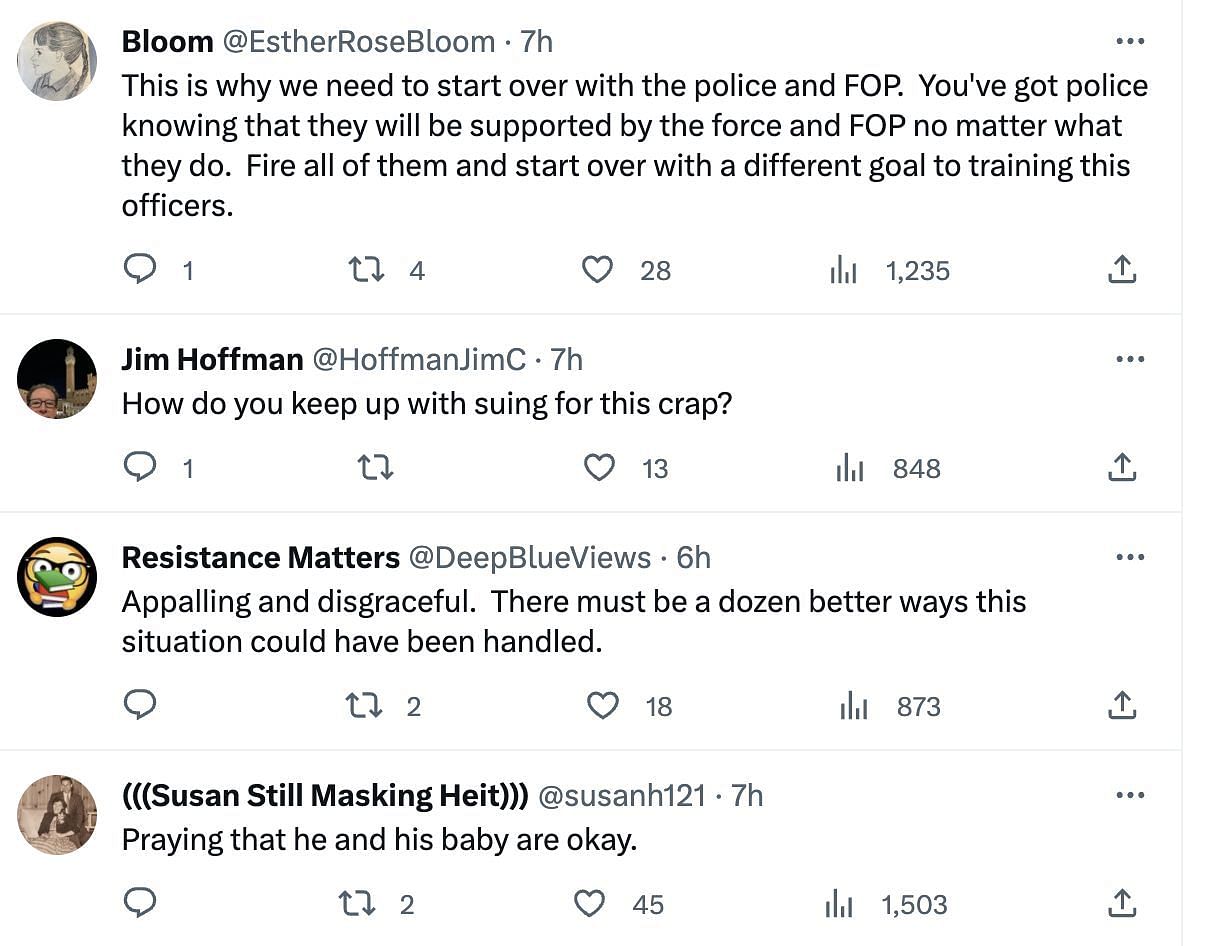 Social media users angered as police tried to arrest a black man wrongfully, as they were tipped about a hit-and-run suspect entering Applebees with a child. (Image via Twitter)