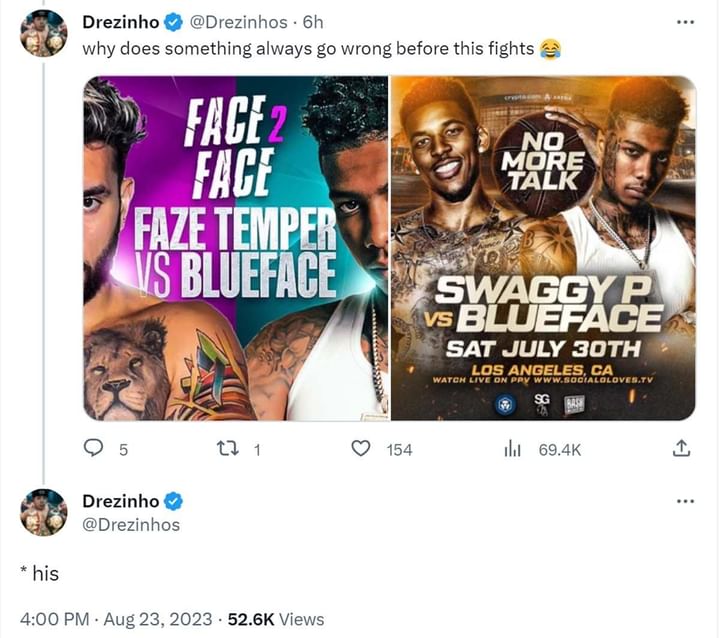 "Looks like he threw the first punch" reacts as Blueface gets