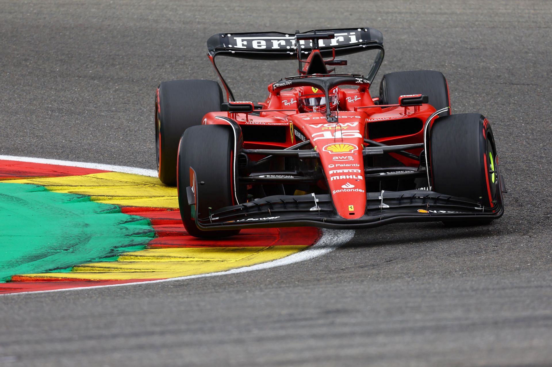 Charles Leclerc in the SF-23 at Spa-Francorchamps