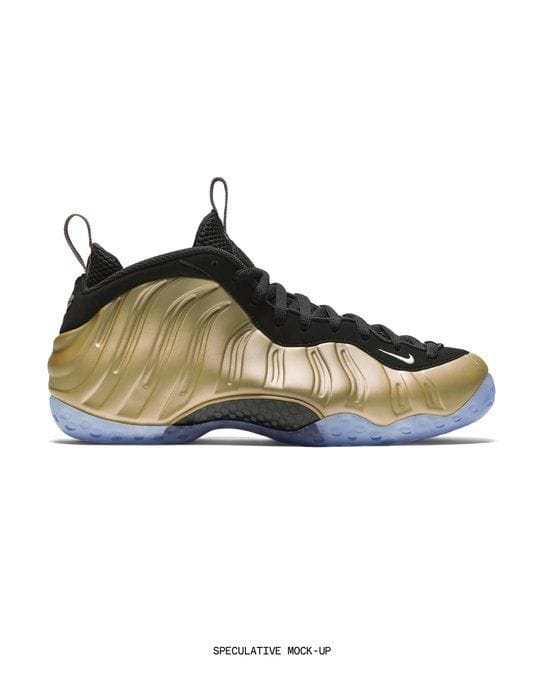 mens black and gold foamposites