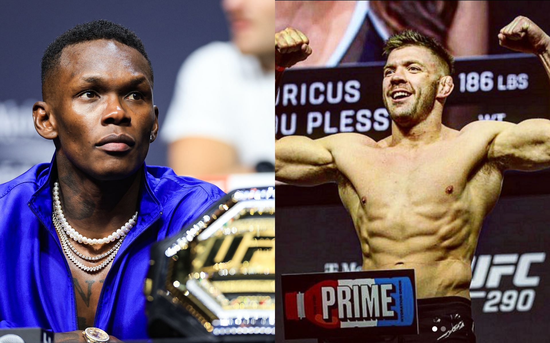 Israel Adesanya and Dricus du Plessis [Image credits: @dricusduplessis on Instagram and Getty Images]