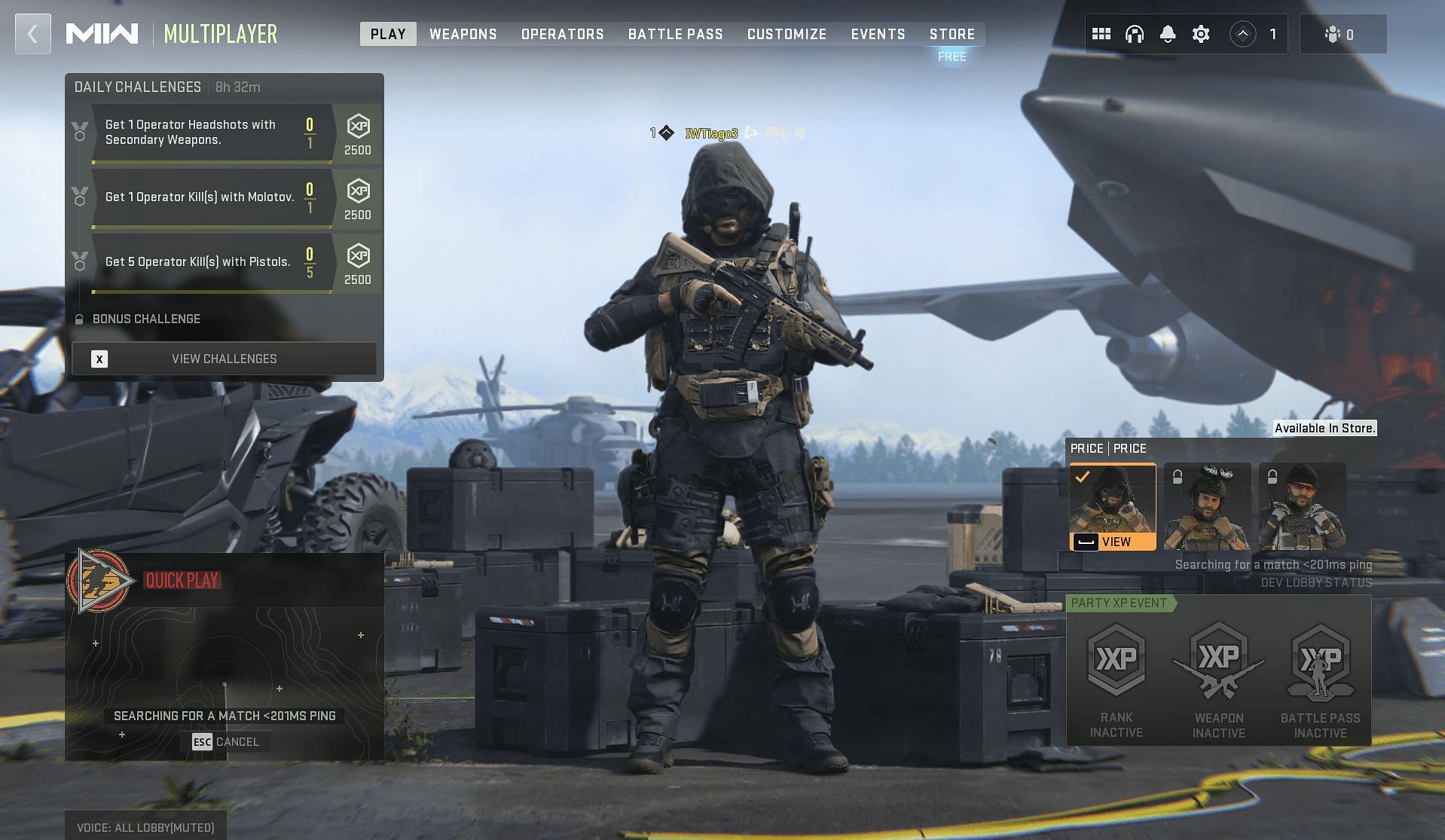 Changing operator skin in lobby in Warzone 2 Season 5 (Image via Activision)