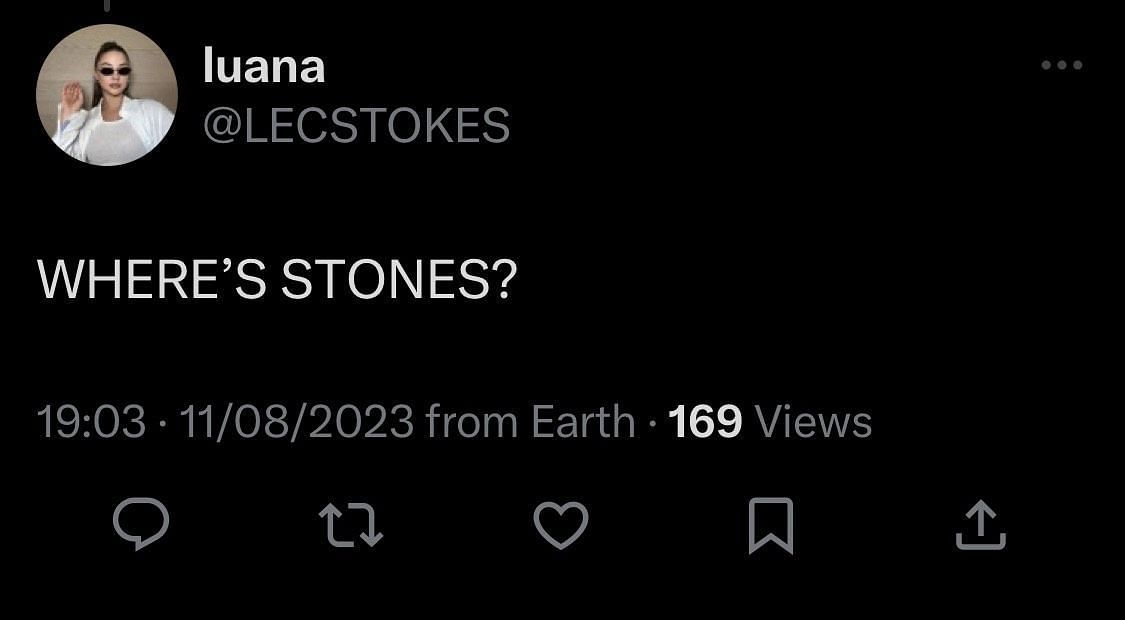 Fan asks where John Stones is.