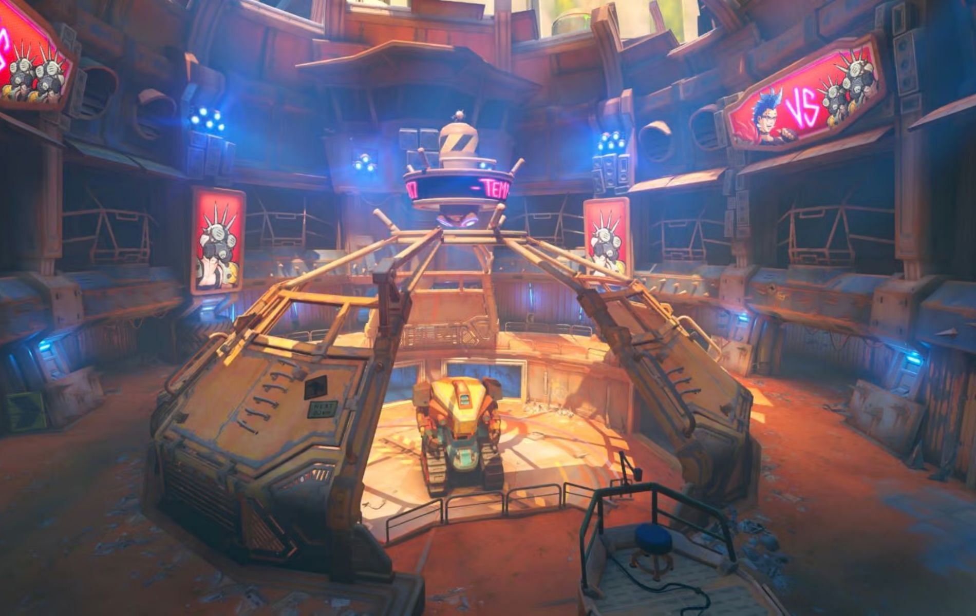 Official promotional screenshot for the Flashpoint game mode in Overwatch 2 featuring New Junk City