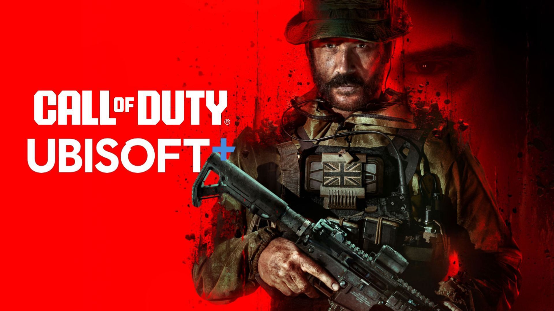 Captain Price from Call of Duty Modern Warfare 3 with Ubisoft+ logo.