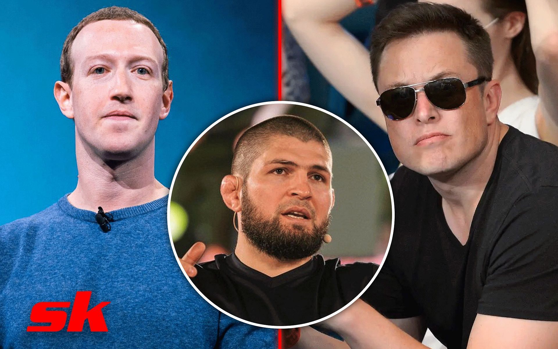 Mark Zuckerberg, Khabib Nurmagomedov, Elon Musk [Image credits: @alx on Twitter and @khabib_nurmagomedov on Instagram]