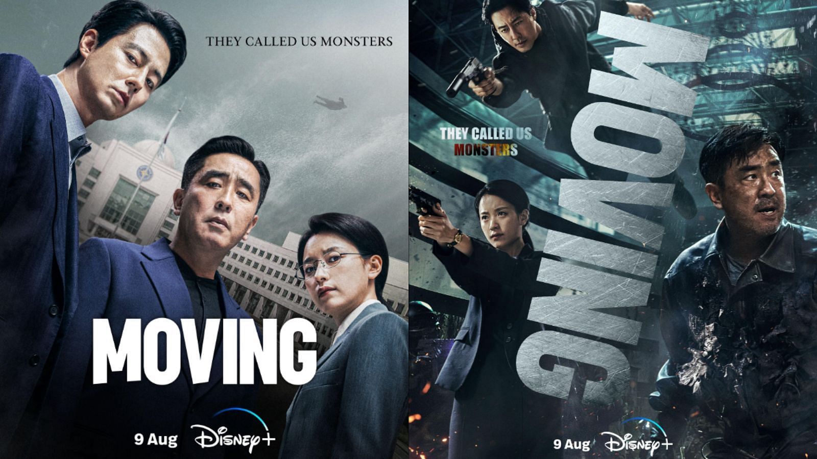 Promotional posters for Moving (Images via Disney+)