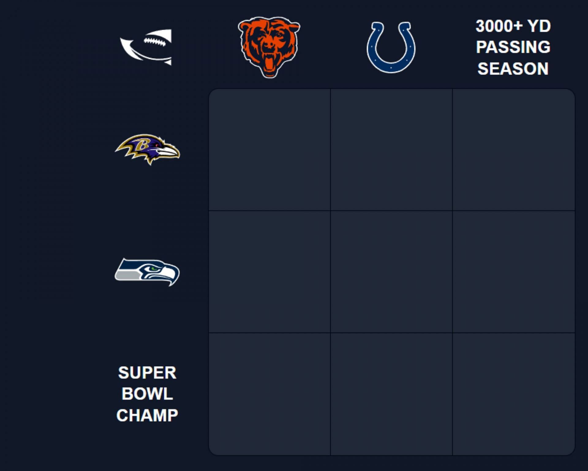 2023 NFL schedule team grid