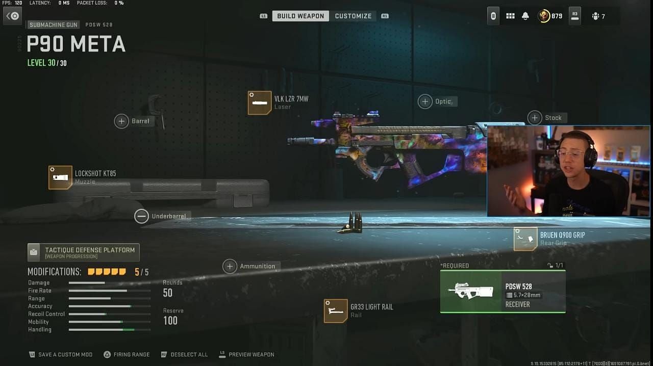 PDSW 528 loadout in Warzone 2 (Image via Activision and YouTube/WhosImmortal)