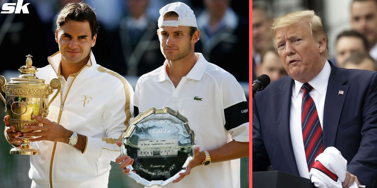 Roger Federer and Andy Roddick; Donald Trump