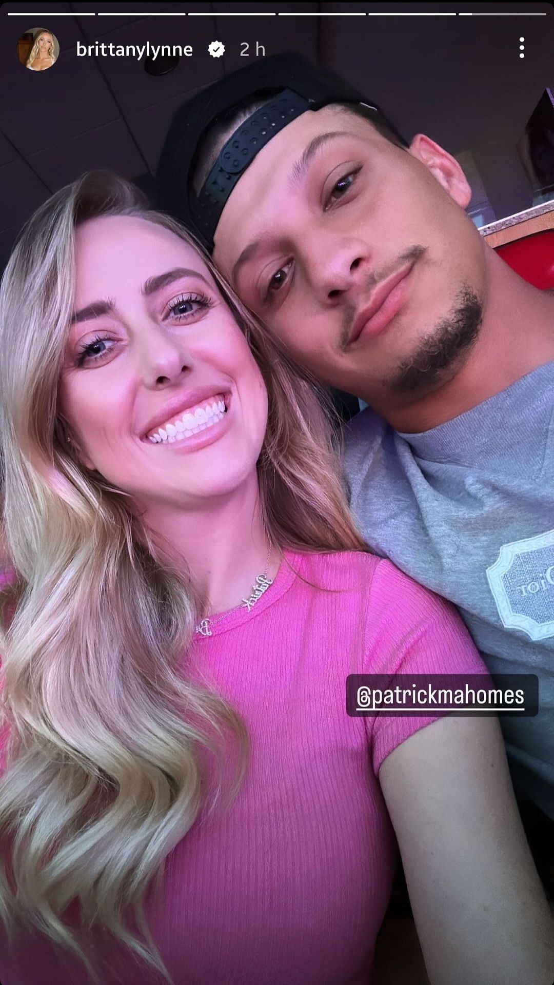 Patrick and Brittany at Ed Sheeran&#039;s concert at Arrowhead Stadium - screenshot via Instagram