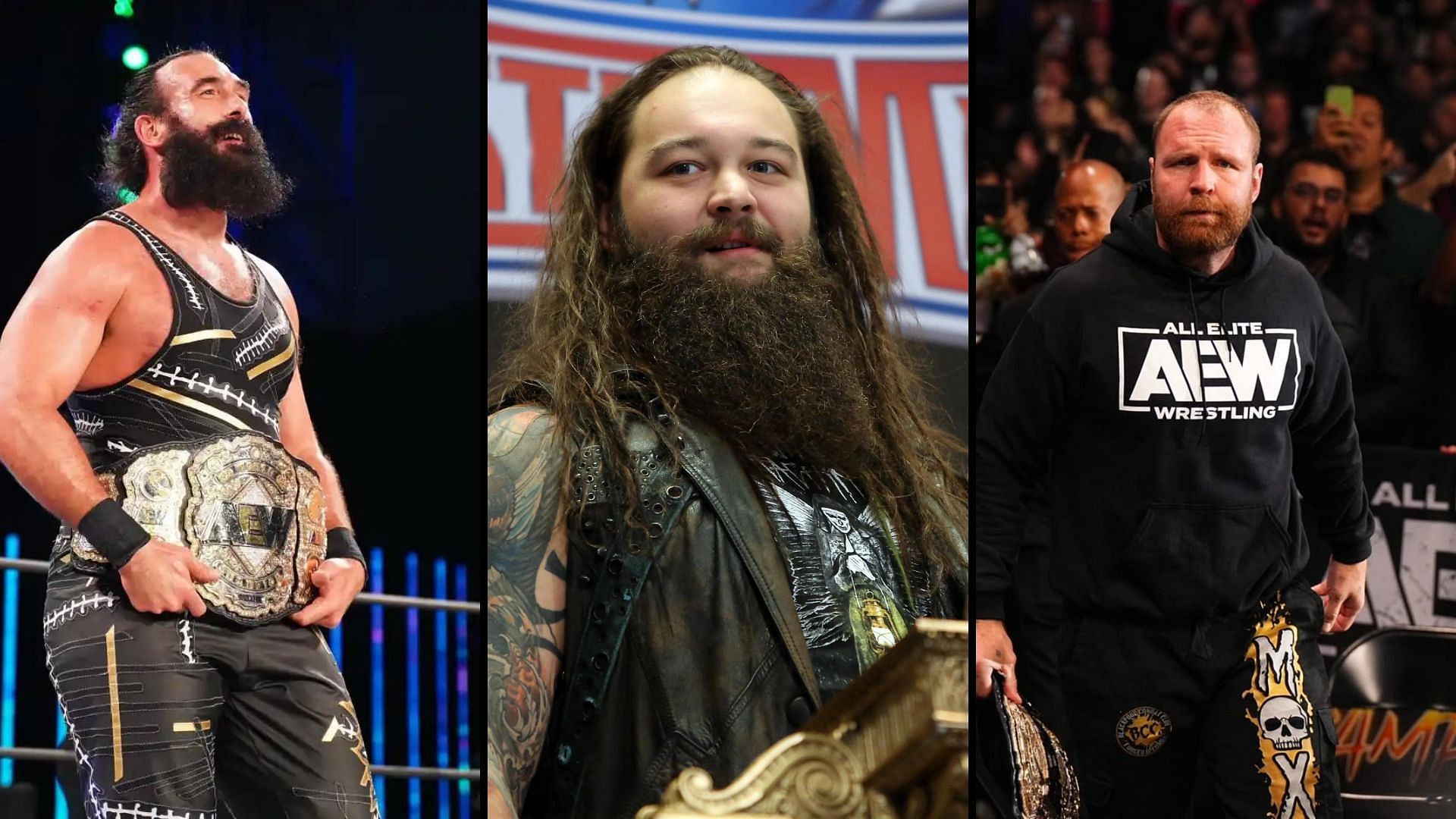 Brodie Lee (left) and Jon Moxley (right) got to work with Bray Wyatt (center) in WWE in the past