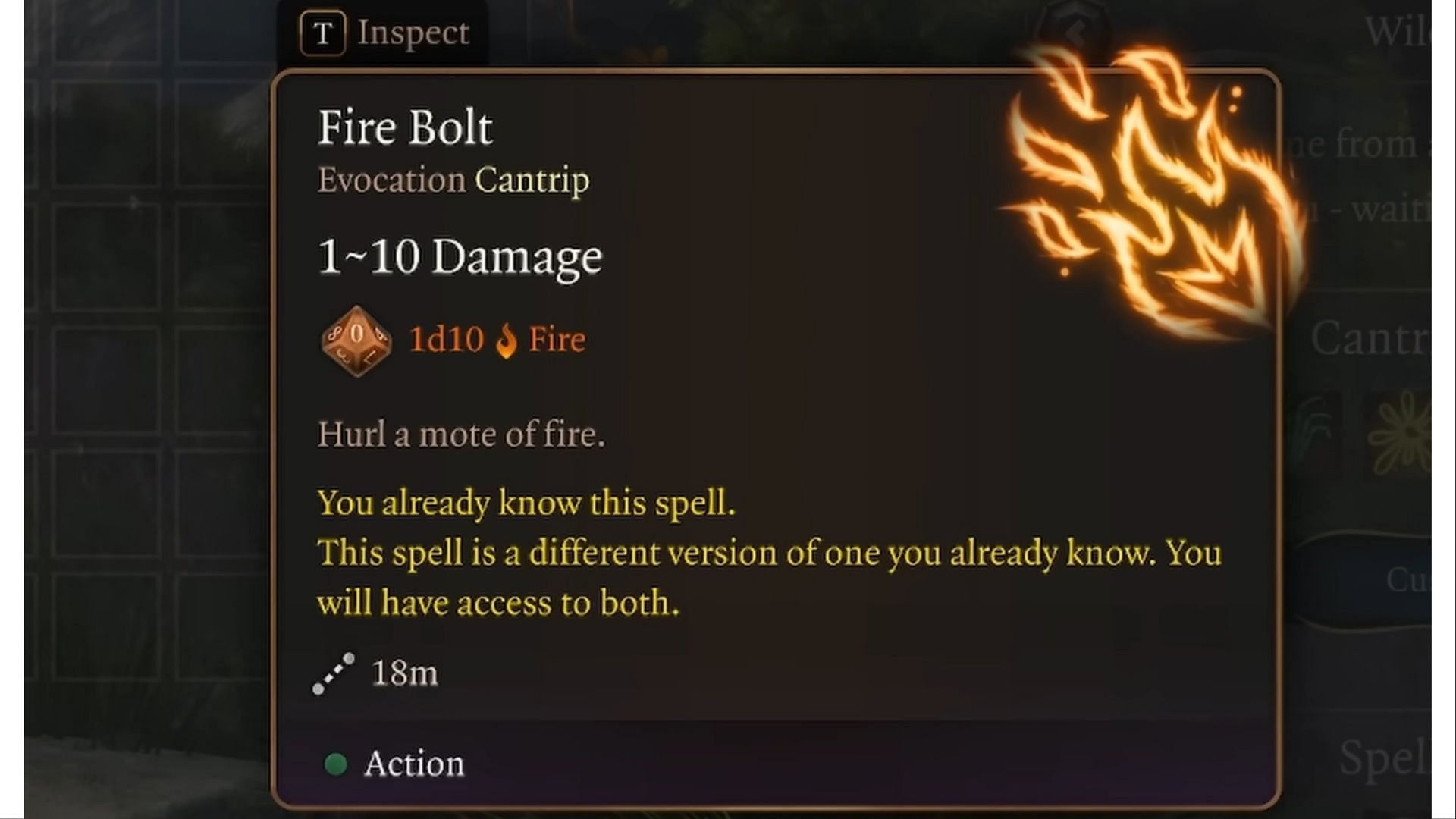 Fire Bolt is a useful Attack Cantrip for many classes (Image vis Larian Studios)