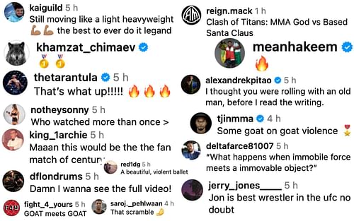 Fans react under Jones' Instagram post of him grappling with Gordon Ryan. [via Instagram @jonnybones]