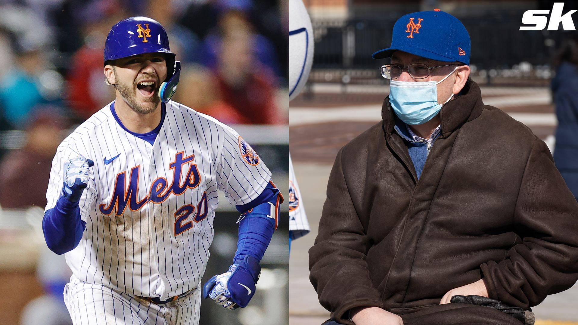 Steve Cohen and Pete Alonso of the New York Mets