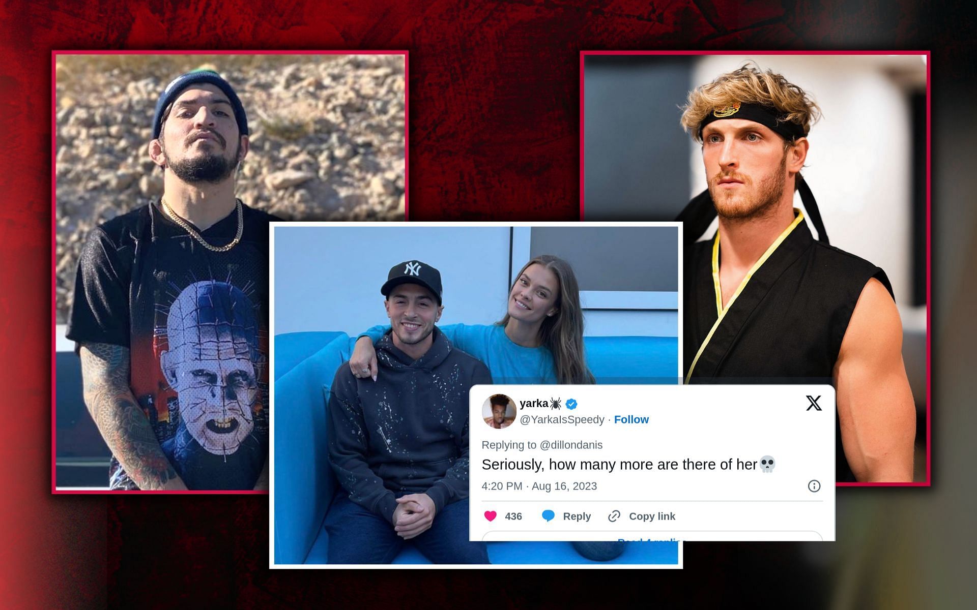  Dillon Danis trolls Logan Pauls fiance yet again. [Image credits: @dillondanis on Twitter &amp; @loganpaul on Instagram 