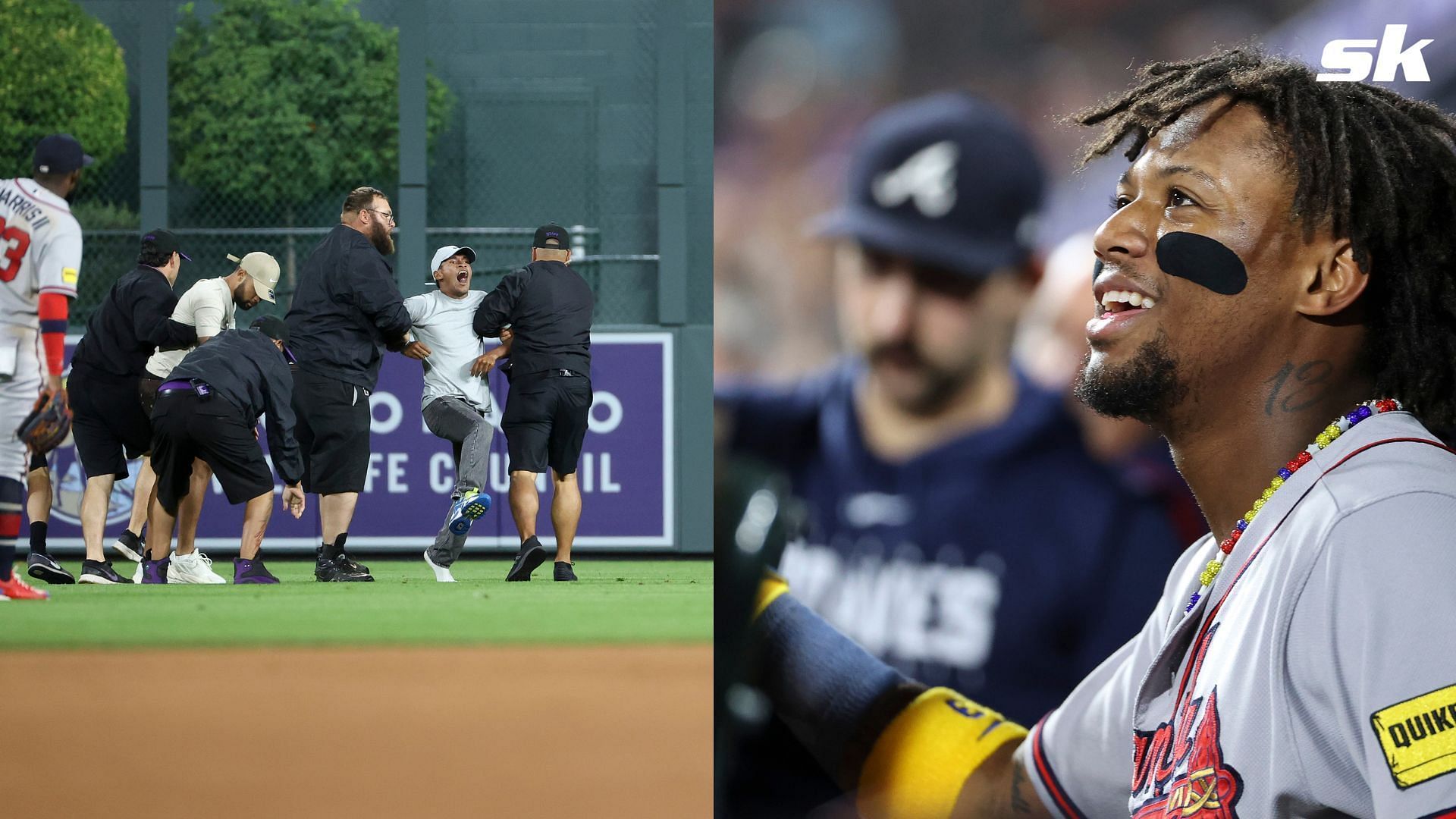 Braves star Ronald Acuna Jr. was knocked to the ground on Monday night