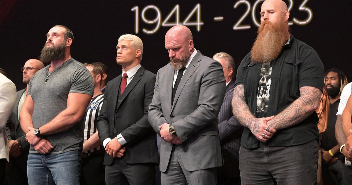 Braun Strowman, Cody Rhodes, Triple H, and Erick Rowan.