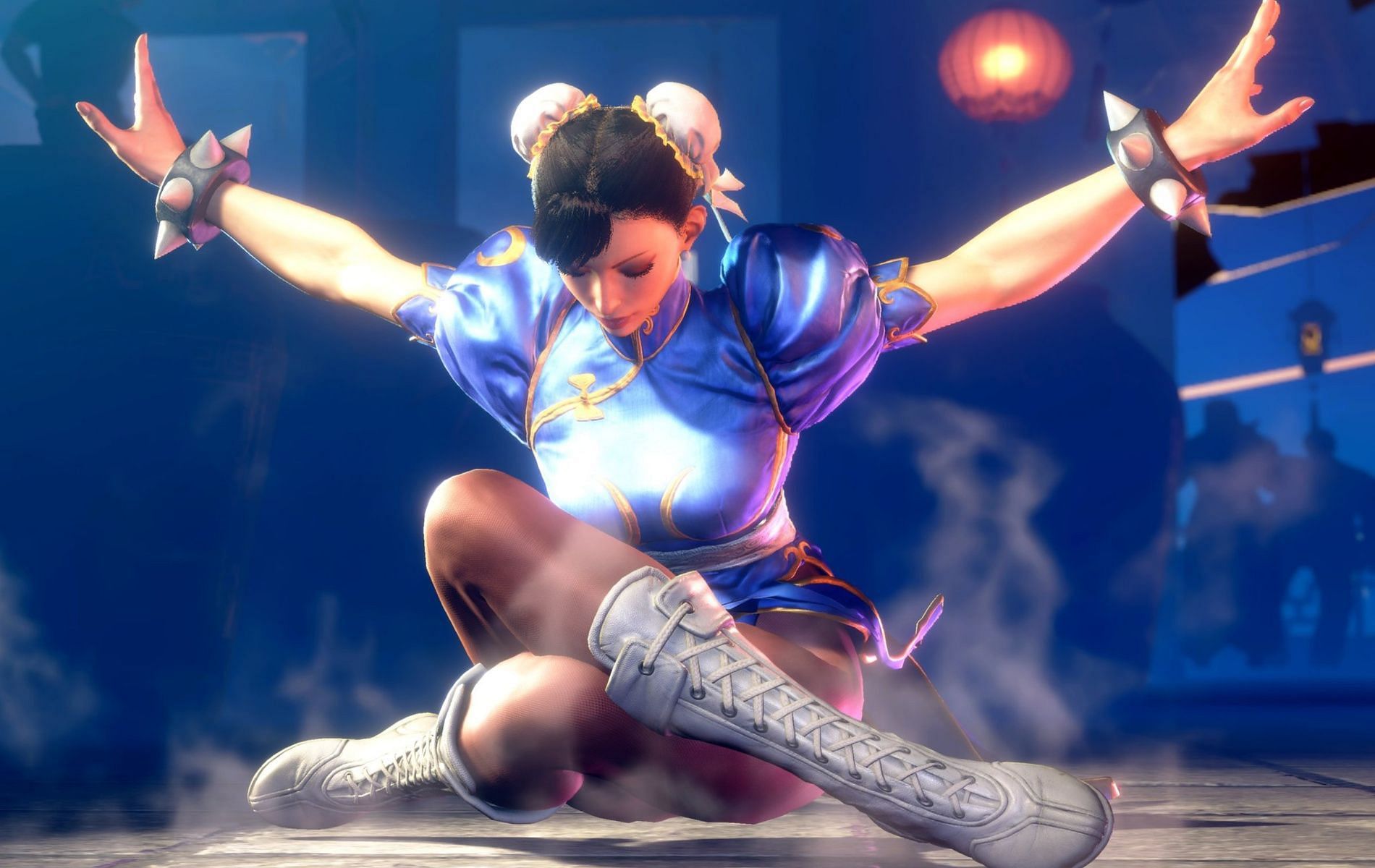Screenshot from Street Fighter 6 cutscene featuring character Chun-Li