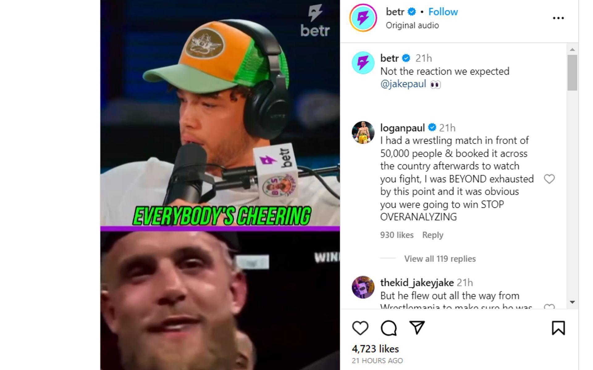 Screenshot of Logan Paul&#039;s comment