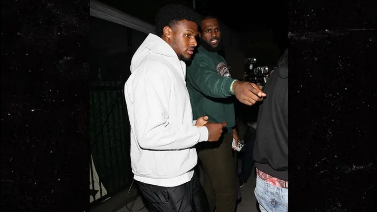 Bronny James and LeBron James (Photo: TMZ Sports)