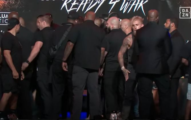 WATCH: Jake Paul and Nate Diaz's team nearly brawl at chaotic press conference