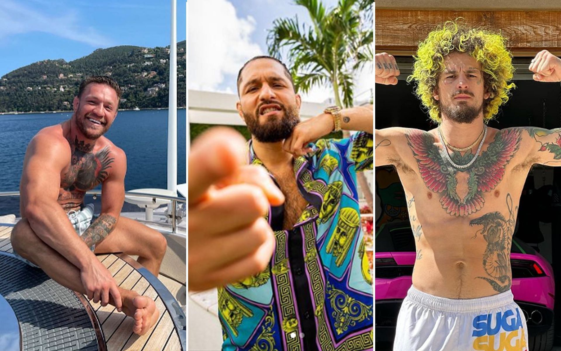 Conor McGregor [L], Jorge Masvidal [C] and Sean O