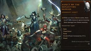 Aspect of the Deflecting Barrier in Diablo 4: How to get, effects, and more
