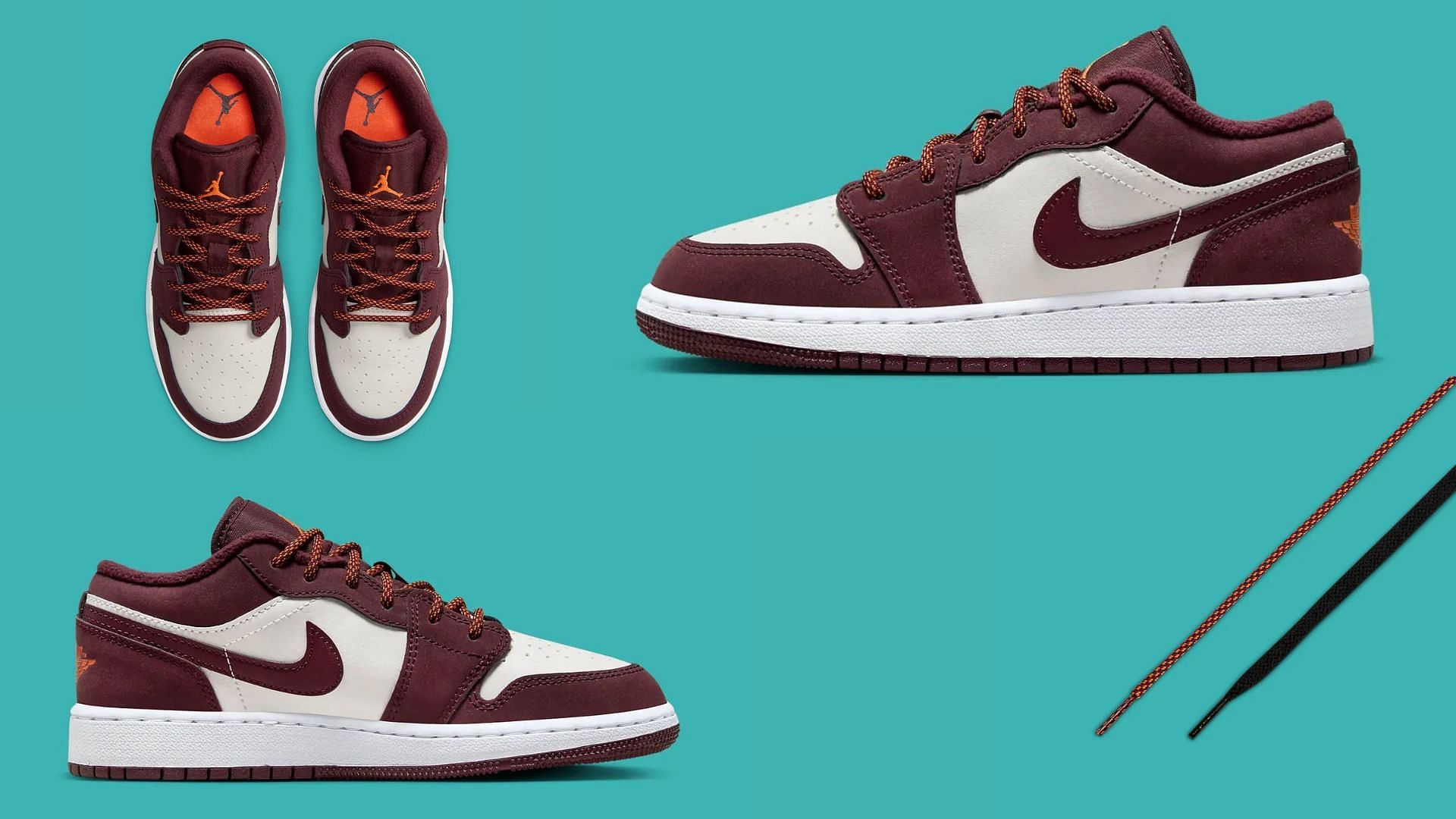 Here&#039;s a detailed look at the upcoming AJ1 Low kids shoes (Image via House of heat)