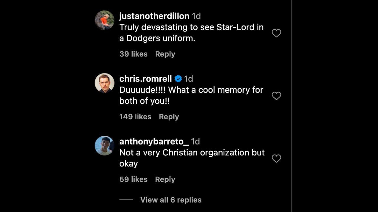 Chris Pratt faced backlash in his Instagram comments