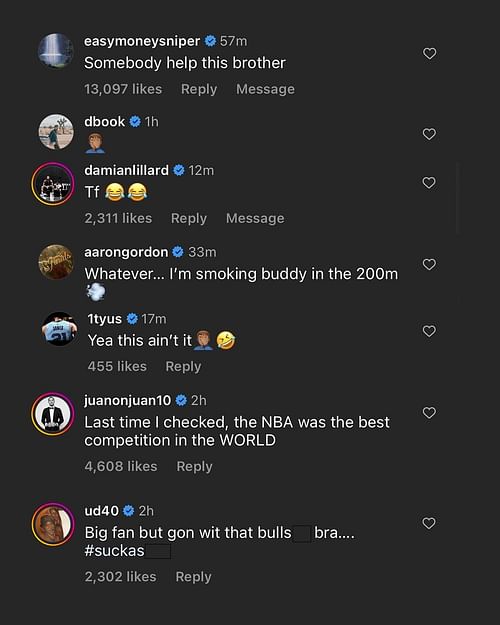 Kevin Durant and other NBA players mock Noah Lyles