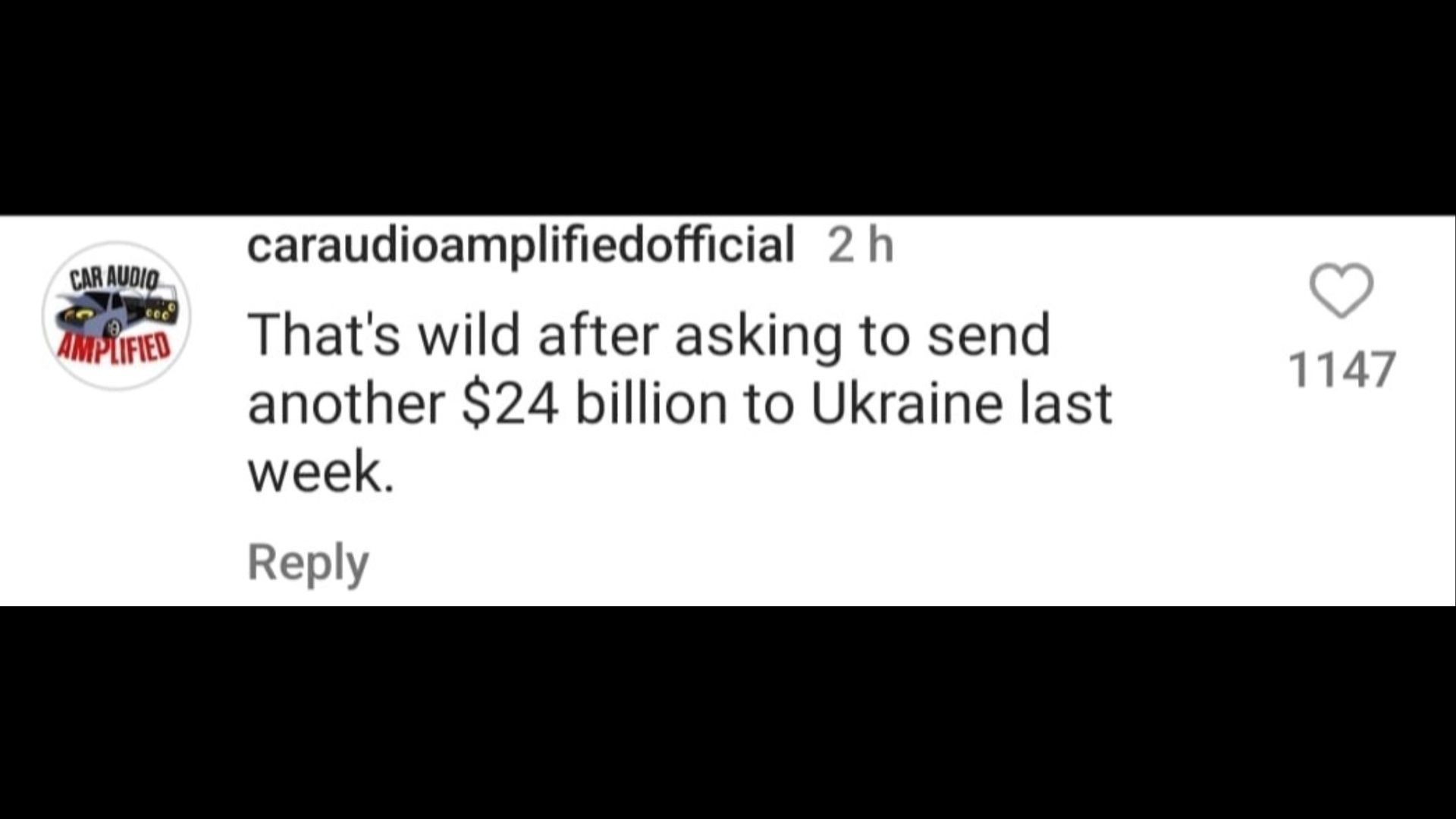 Screenshot of an Internet user remarking on Joe Biden&#039;s economic relief package amount for Maui wildfires survivors. (Photo via @The Shade Room/Instagram)