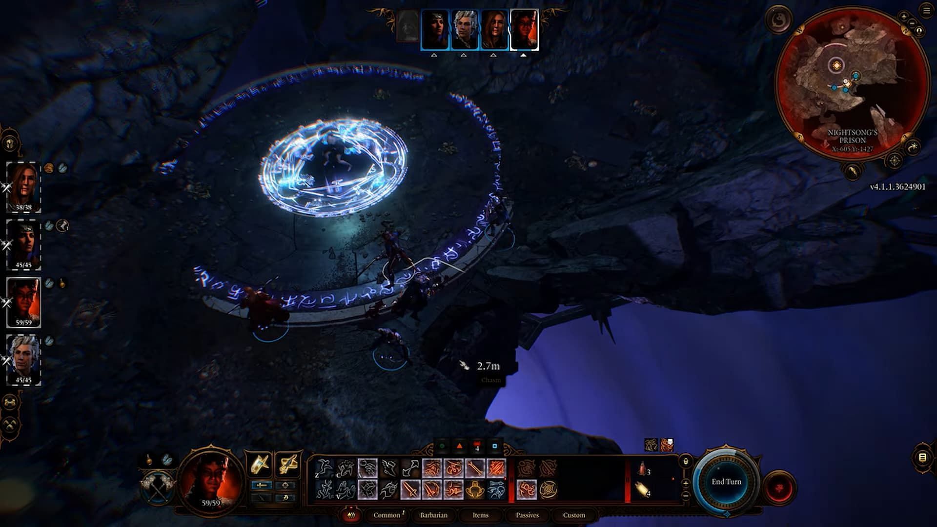 You can push the Necromancer boss off the ledge to kill him (Image via Larian Studios)