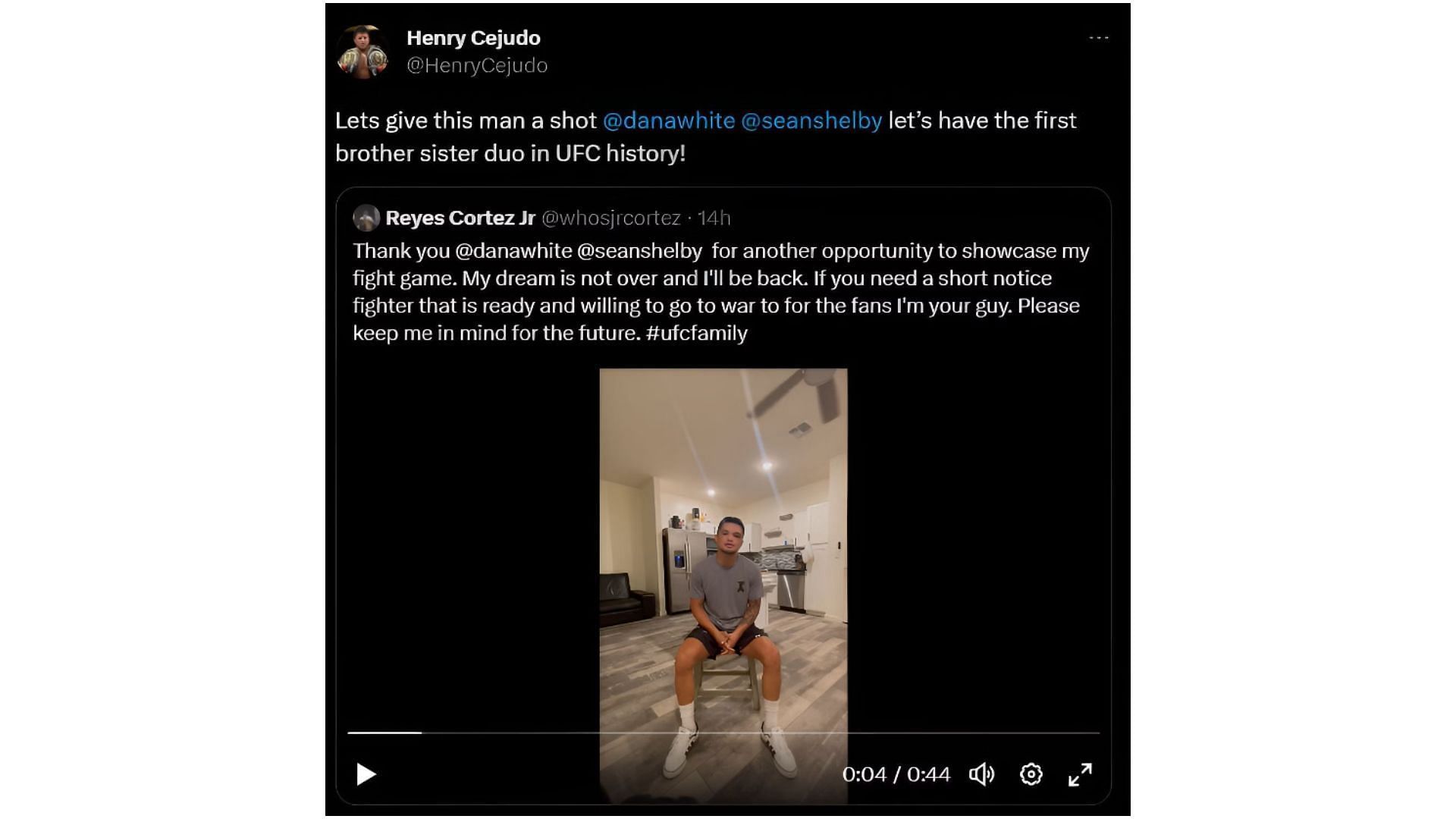 Henry Cejudo&#039;s tweet