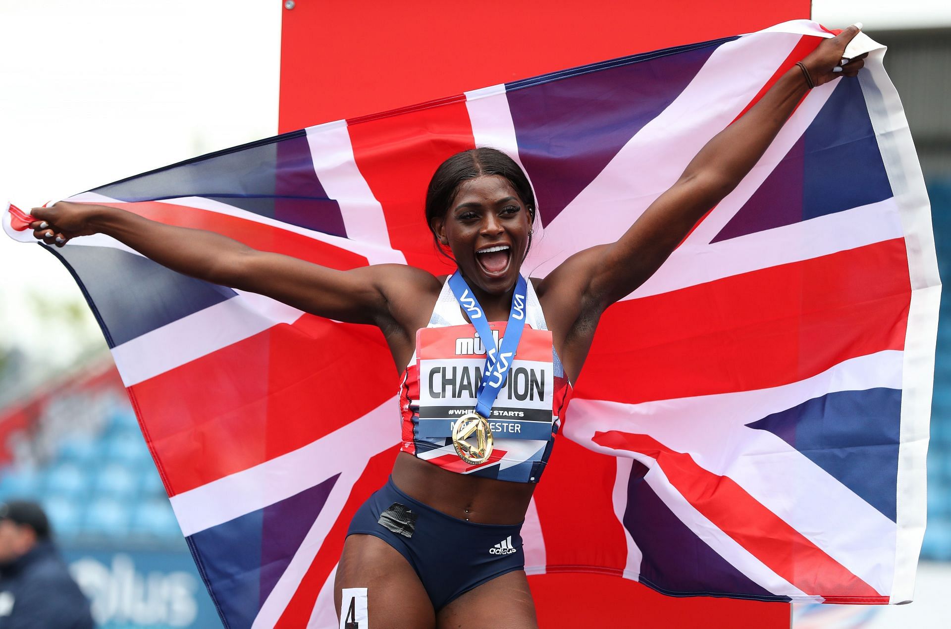 Daryll Neita poses at the Muller UK Athletics Championships in England