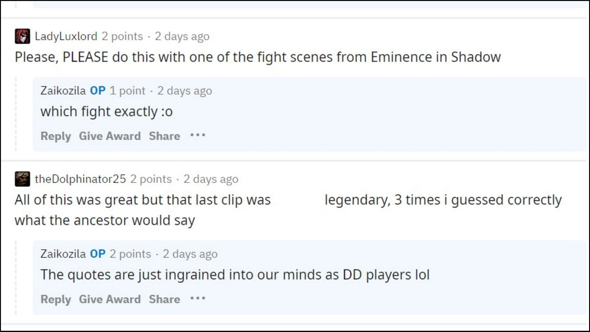 Reddit users react to the fan-edit (Image via Reddit/LadyLuxlord, theDolphinator25, Zaikozila)