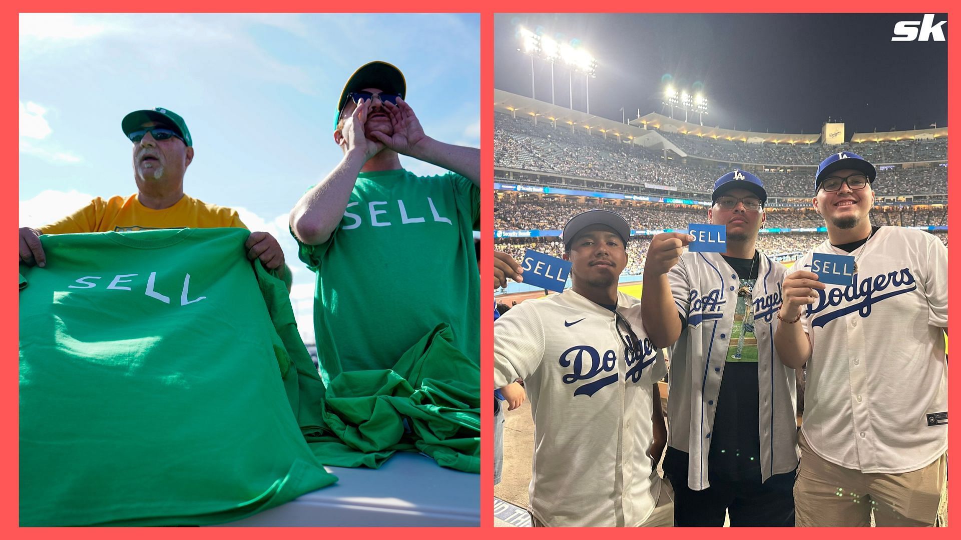 Dodgers and Athletics fans unite to chant &quot;sell the team&quot; during game between the two teams